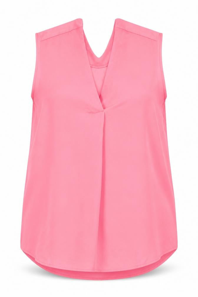 marks and Womens Pink Polyester Basic Blouse Size 16 V-Neck
