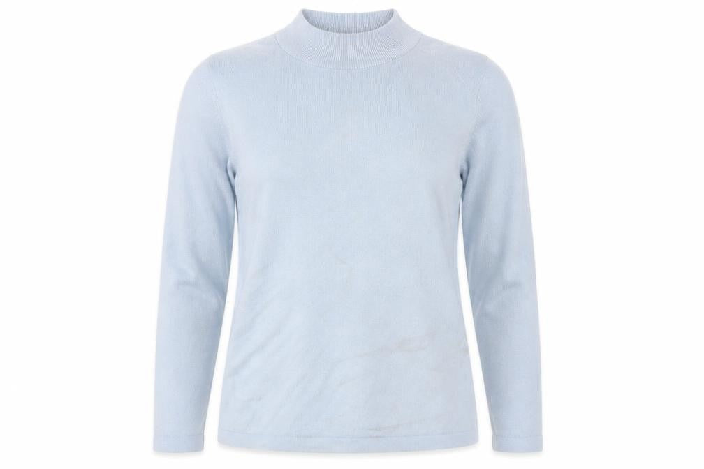 Marks and Spencer Womens Blue Mock Neck Acrylic Pullover Jumper Size 14