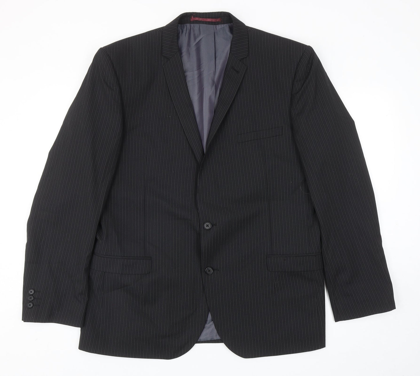NEXT Mens Black Striped Wool Jacket Blazer Size 42