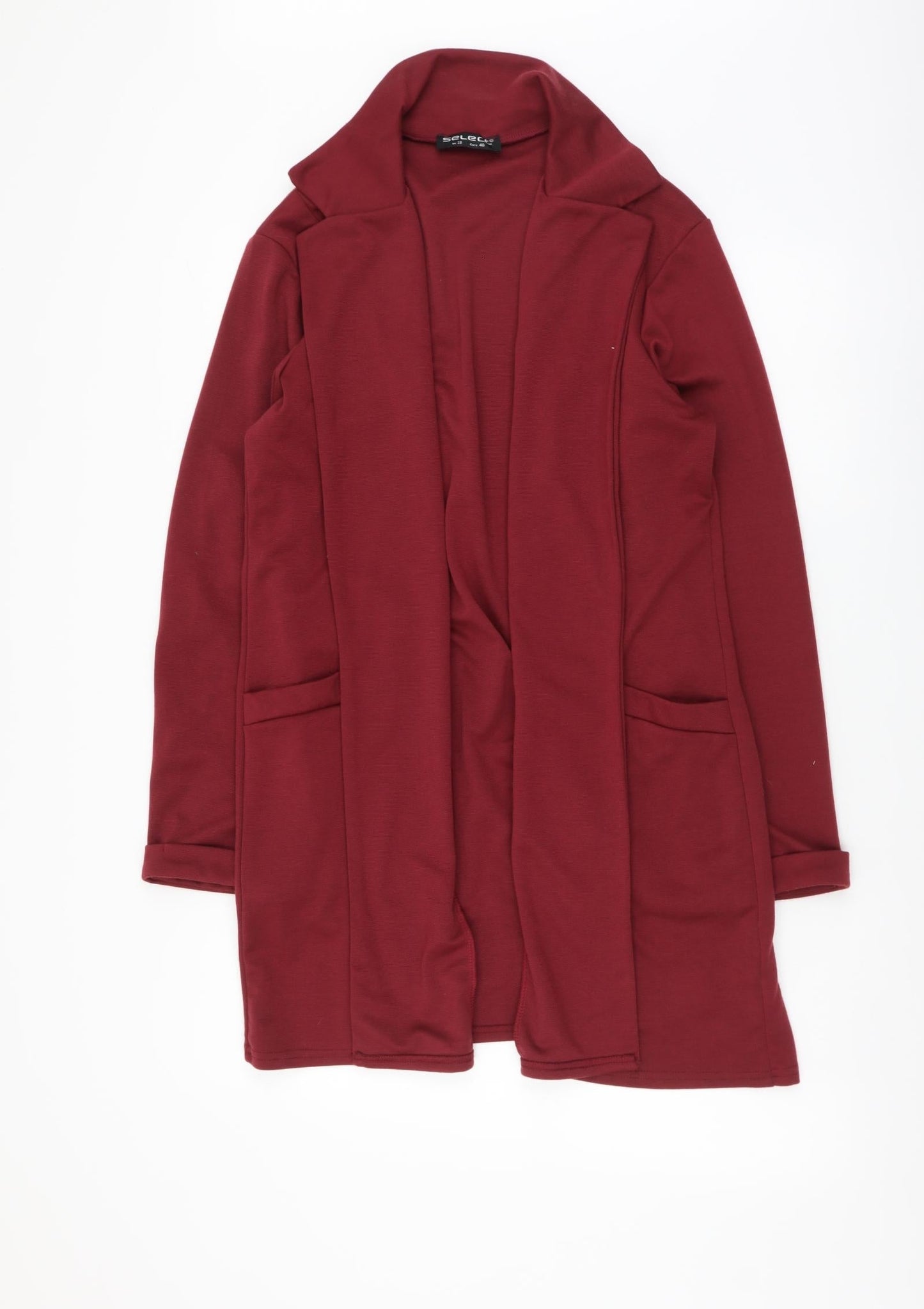 Select Womens Red Overcoat Jacket Size 10 Hook & Eye