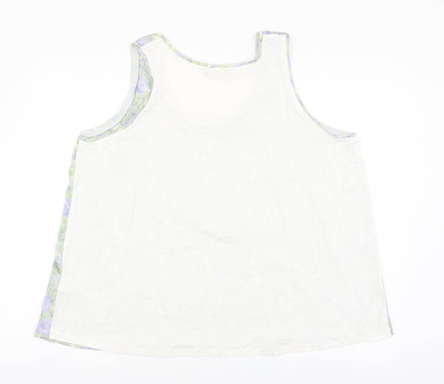 Marks and Spencer Womens Multicoloured Floral Polyester Basic Tank Size 18 Scoop Neck
