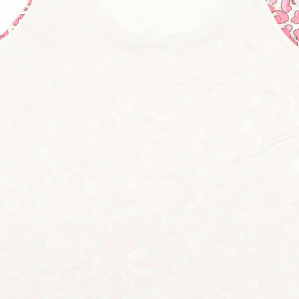Marks and Spencer Womens Pink Animal Print Polyester Basic Tank Size 14 Scoop Neck - Leopard Print