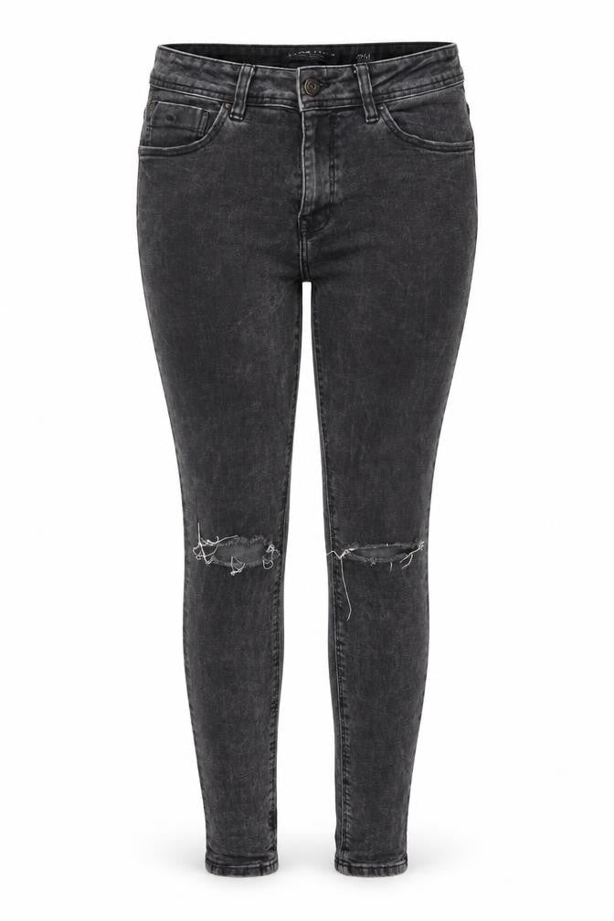 Bershka Womens Grey Cotton Skinny Jeans Size L L28 in Regular Button