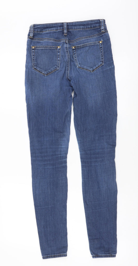 Waredenim Womens Blue Cotton Skinny Jeans Size 8 L28 in Regular Button