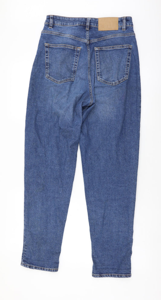 H&M Womens Blue Cotton Skinny Jeans Size M L28 in Regular Button