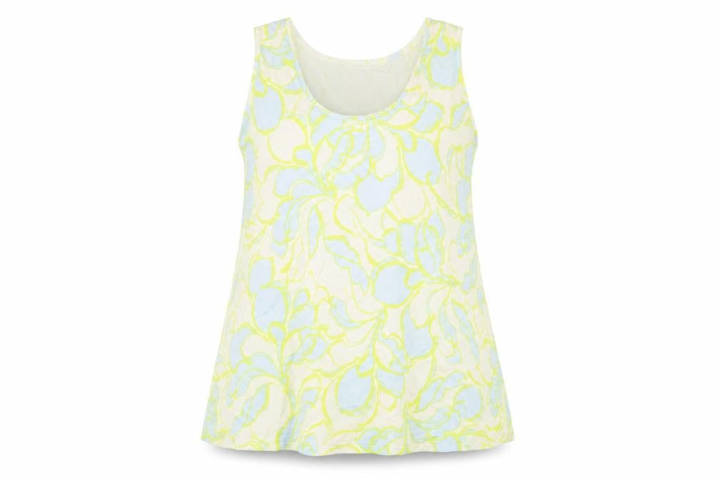 Marks and Spencer Womens Multicoloured Geometric Polyester Basic Tank Size 24 Scoop Neck