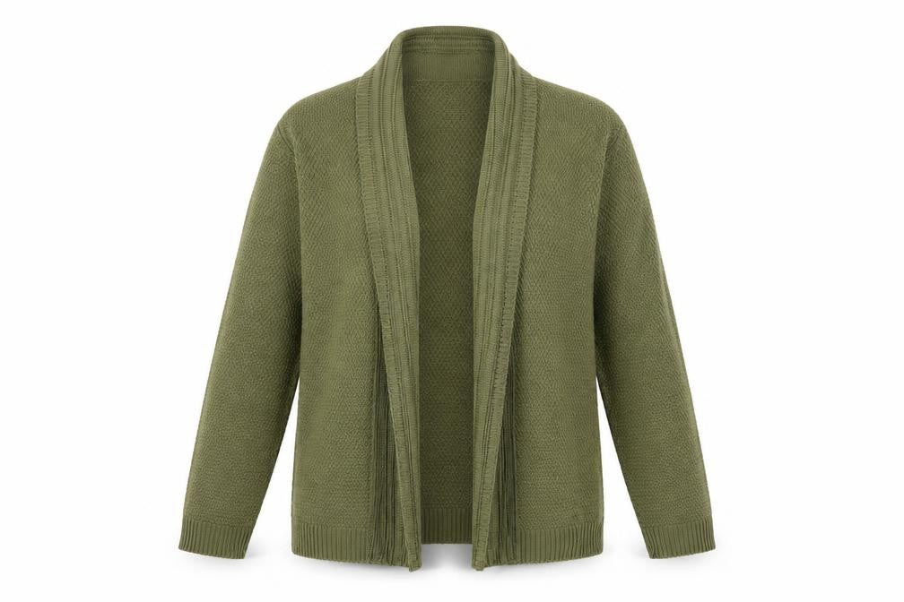 Pure and Natural Womens Green V-Neck Acrylic Cardigan Jumper Size M