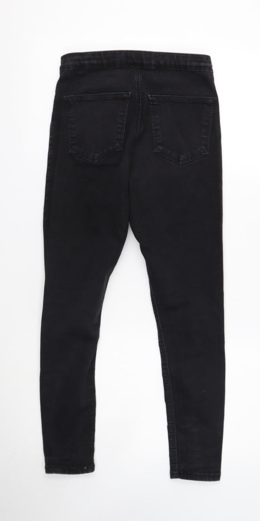 Topshop Mens Black Cotton Skinny Jeans Size 30 in Regular Button