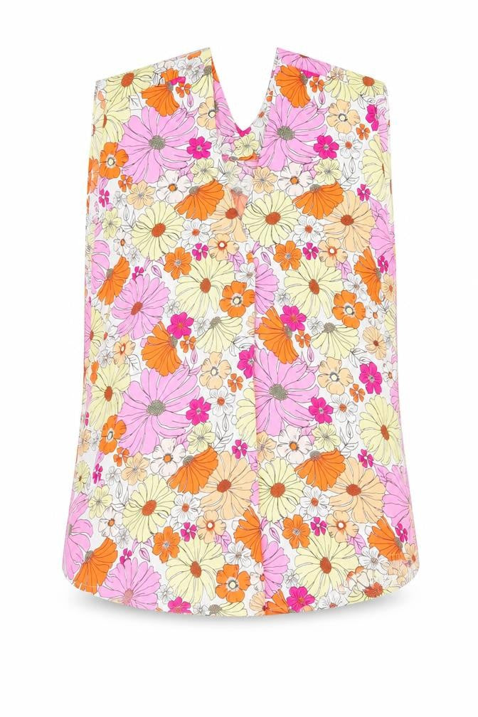 Marks and Spencer Womens Multicoloured Floral Polyester Basic Tank Size 6 V-Neck