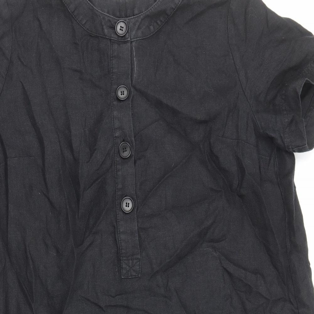 Preworn Womens Black Cotton Shift Size L Round Neck Pullover