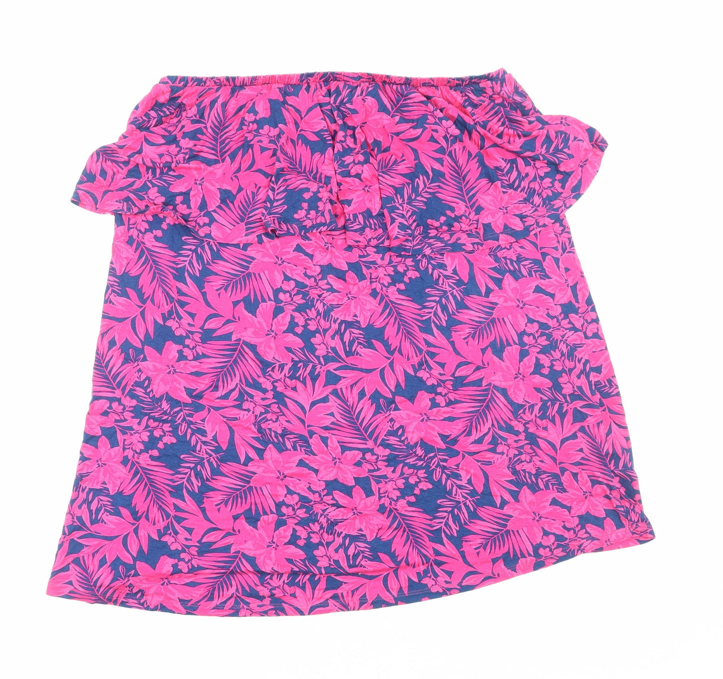 Very Womens Pink Floral Viscose Basic Tank Size 18 Off the Shoulder