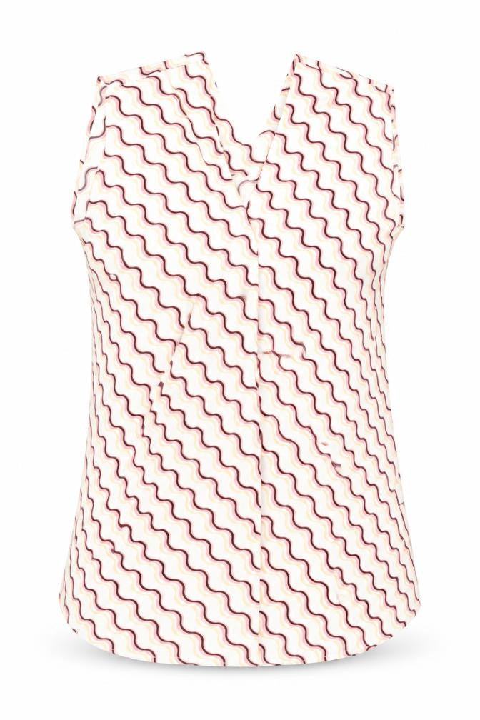 Marks and Spencer Womens Multicoloured Geometric Polyester Basic Tank Size 6 V-Neck