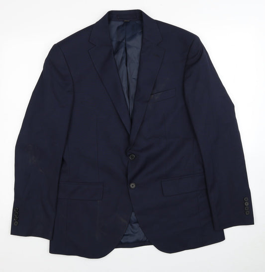Marks and Spencer Mens Blue Polyester Jacket Blazer Size L