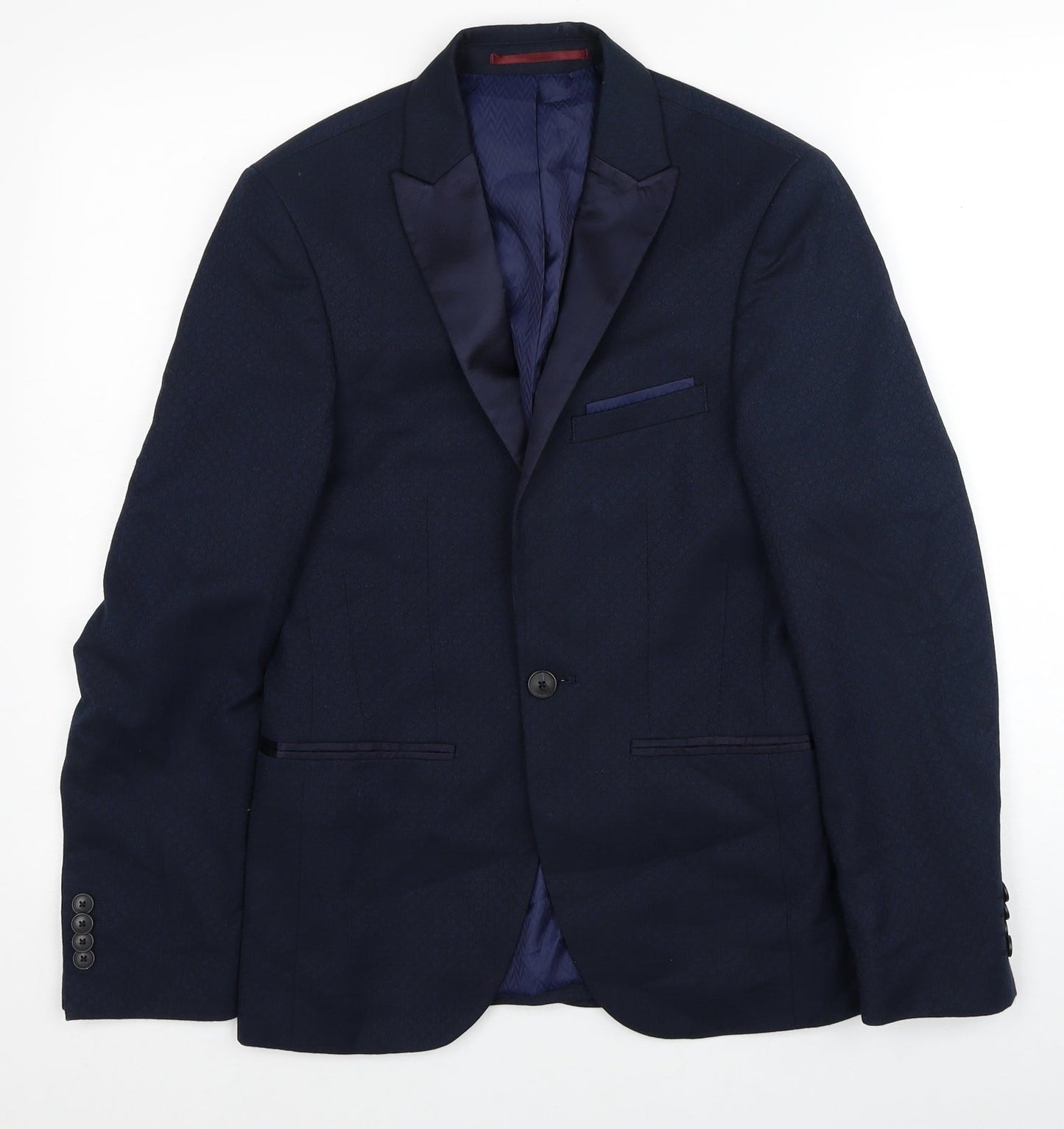Burton Mens Blue Polyester Jacket Blazer Size 34