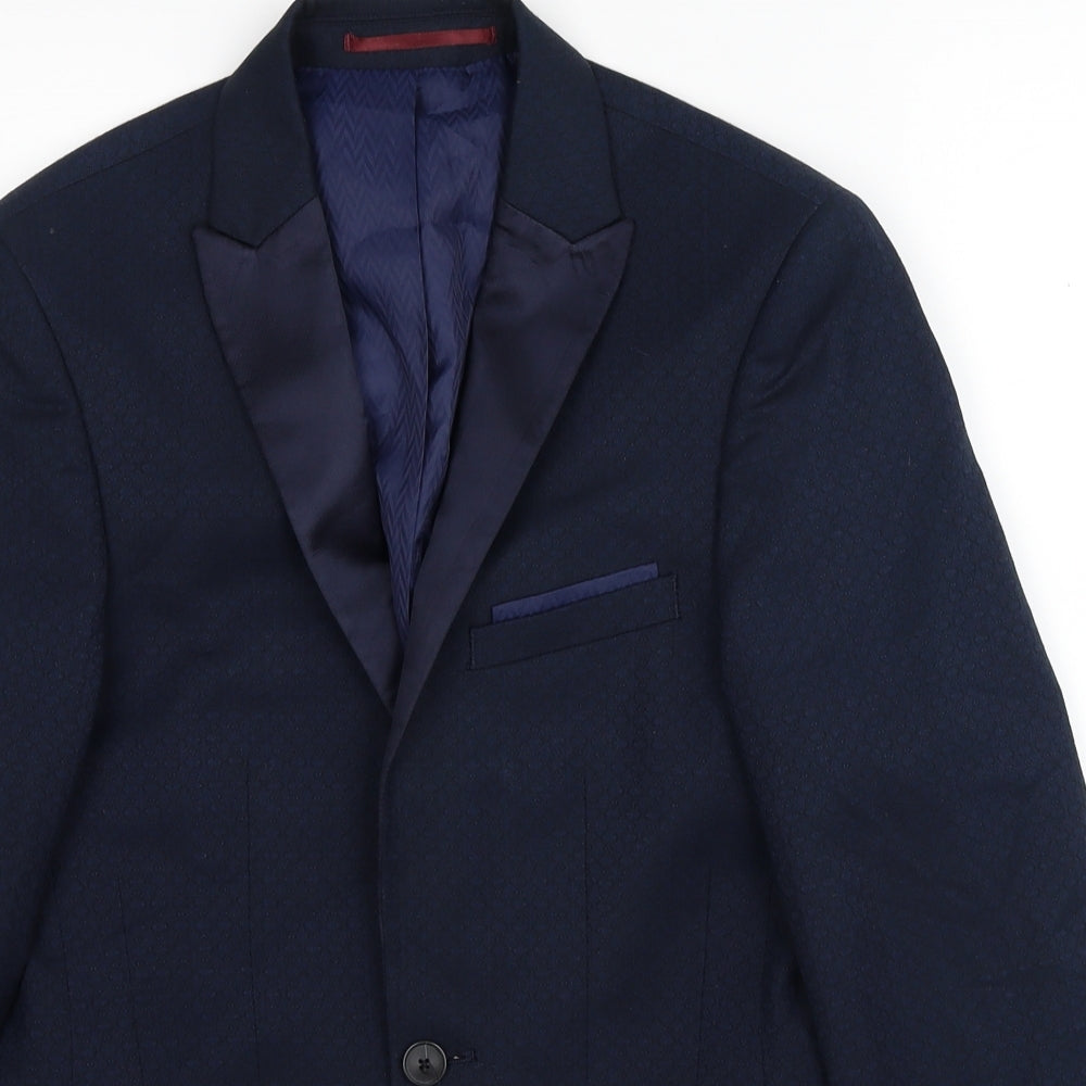 Burton Mens Blue Polyester Jacket Blazer Size 34
