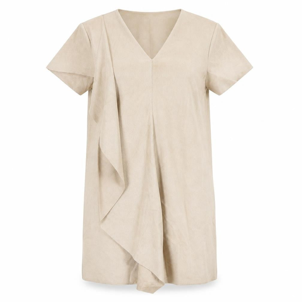 Zara Womens Beige Polyester Shift Size XS V-Neck Pullover