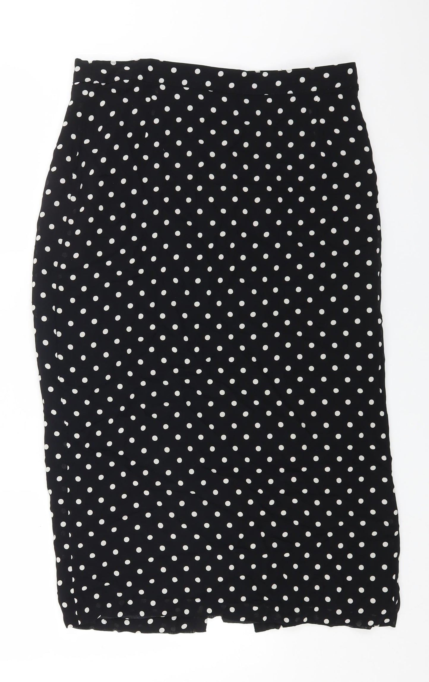 Gerry Weber Womens Black Polka Dot Viscose Straight & Pencil Skirt Size 16 Zip