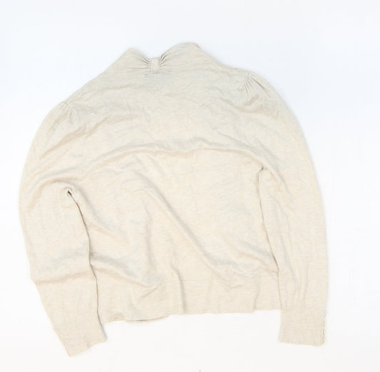 Wallis Girls Beige V-Neck Viscose Cardigan Jumper Size S