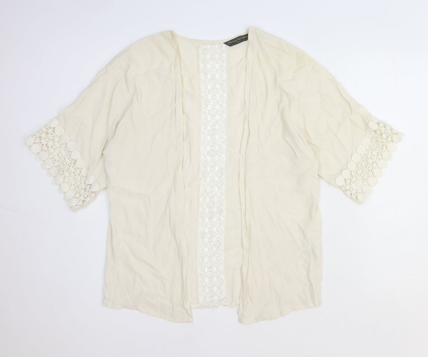Blooming Marvellous Womens White Geometric Viscose Basic Blouse Size M V-Neck