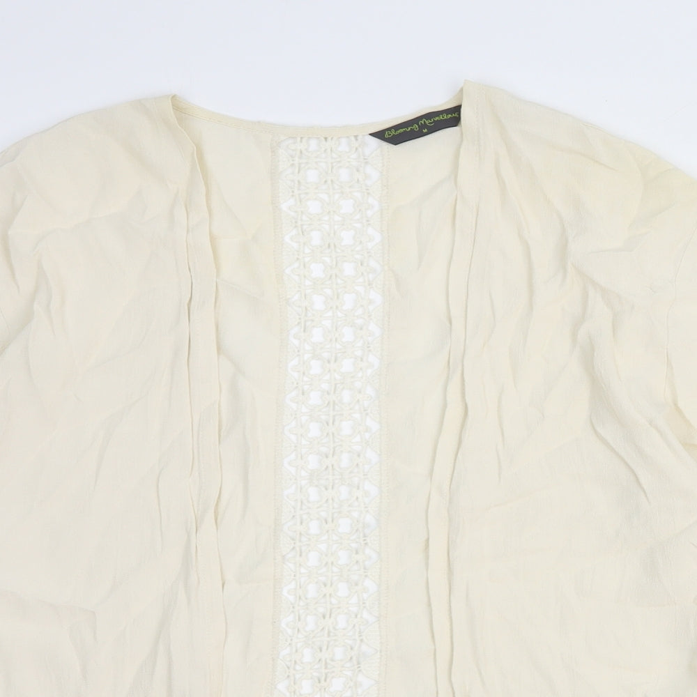 Blooming Marvellous Womens White Geometric Viscose Basic Blouse Size M V-Neck