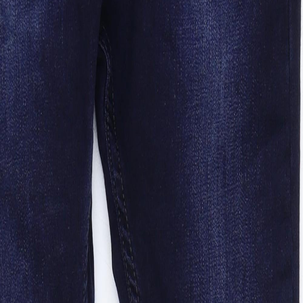 Topman Mens Blue Cotton Skinny Jeans Size 28 in Regular Zip