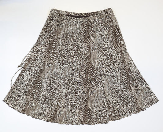Al Paradise Womens Brown Geometric Polyester A-Line Skirt Size XL
