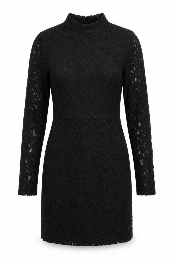 Forever 21 Womens Black Cotton Bodycon Size S Mock Neck Zip