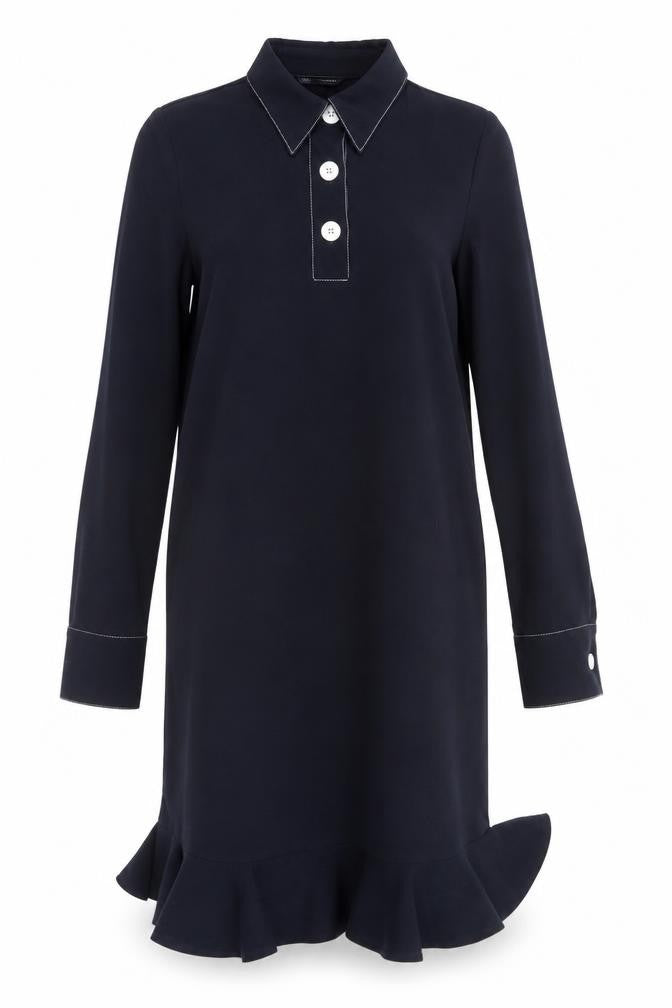 Marks and Spencer Womens Blue Polyester Shirt Dress Size 8 Collared Button