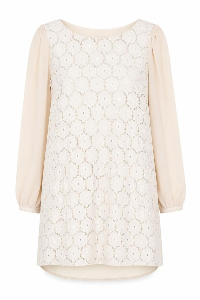 Atmosphere Womens Beige Polyester Shift Size 12 Round Neck Pullover