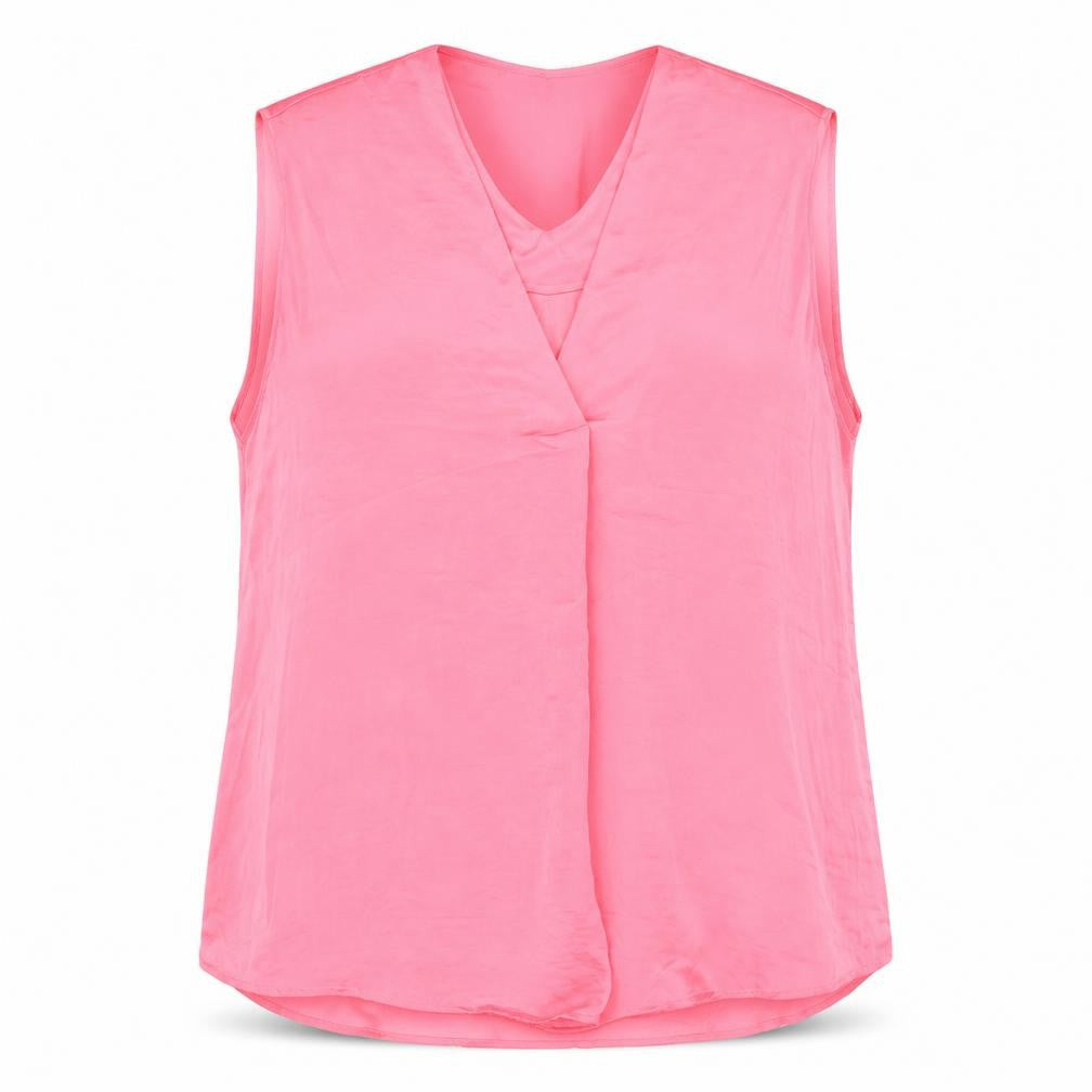 Marks and Spencer Womens Pink Polyester Basic Tank Size 14 V-Neck