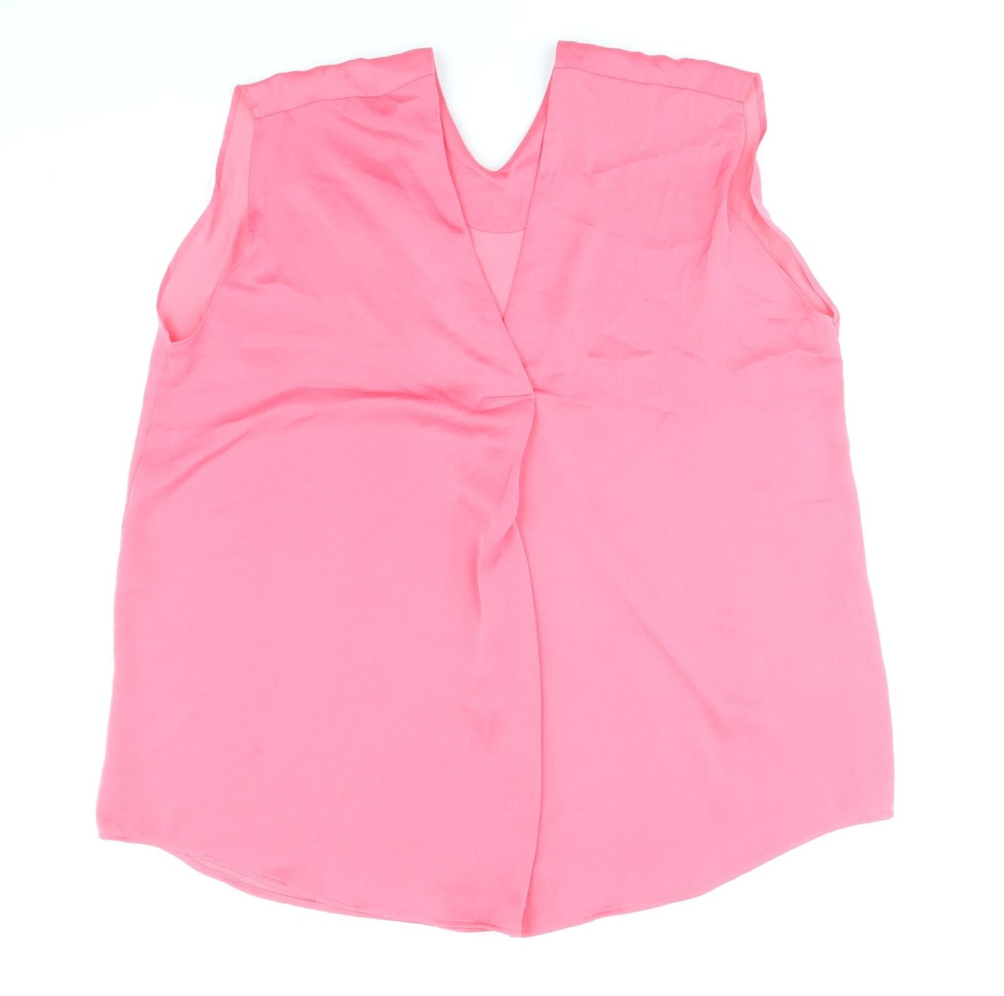Marks and Spencer Womens Pink Polyester Basic Tank Size 14 V-Neck