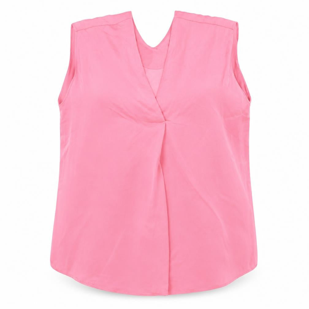 Marks and Spencer Womens Pink Polyester Basic Tank Size 14 V-Neck