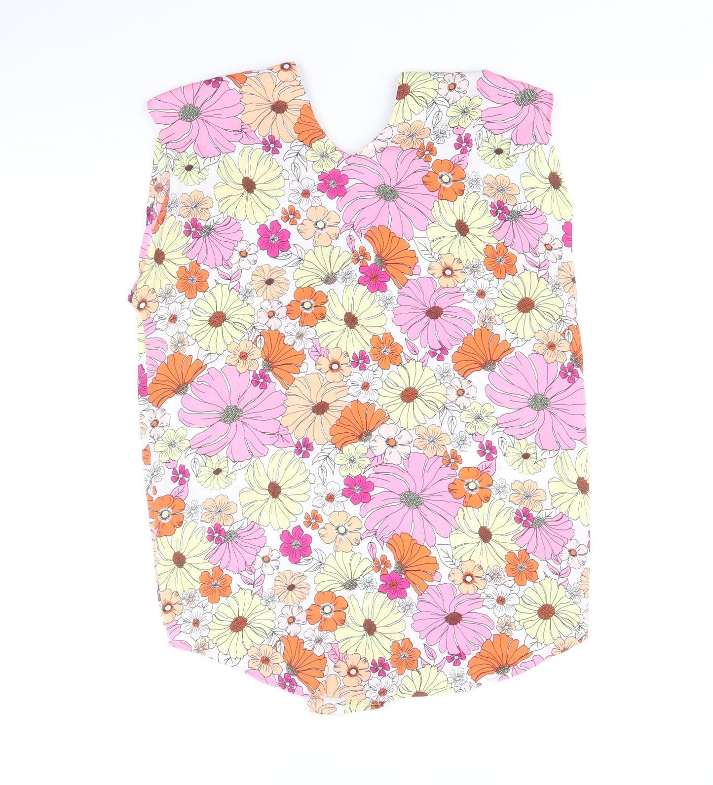 Marks and Spencer Womens Multicoloured Floral Polyester Basic Tank Size 8 V-Neck