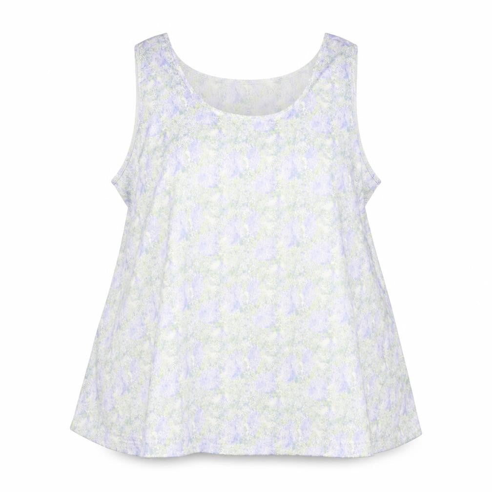 Marks and Spencer Womens White Geometric Polyester Basic Tank Size 22 Round Neck