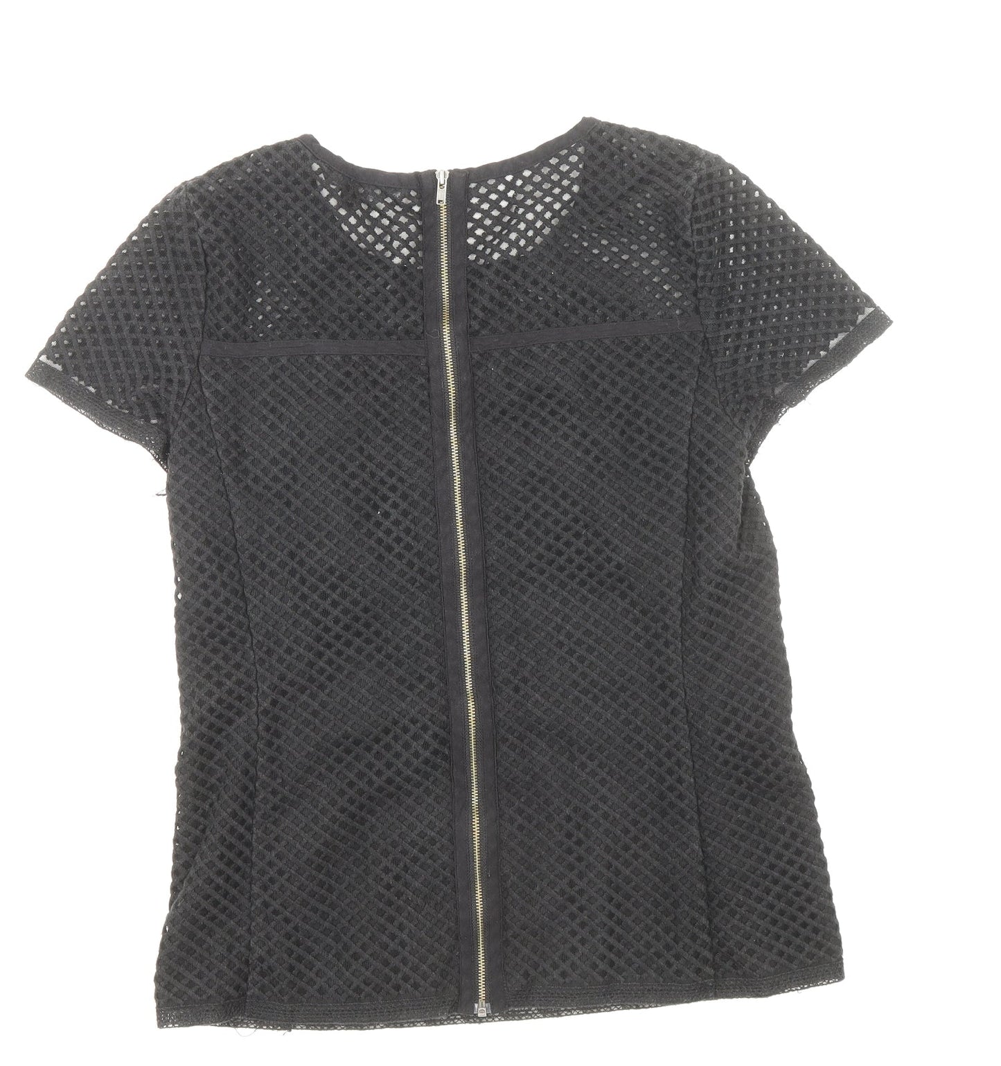 NEXT Womens Black Cotton Basic T-Shirt Size 10 Round Neck