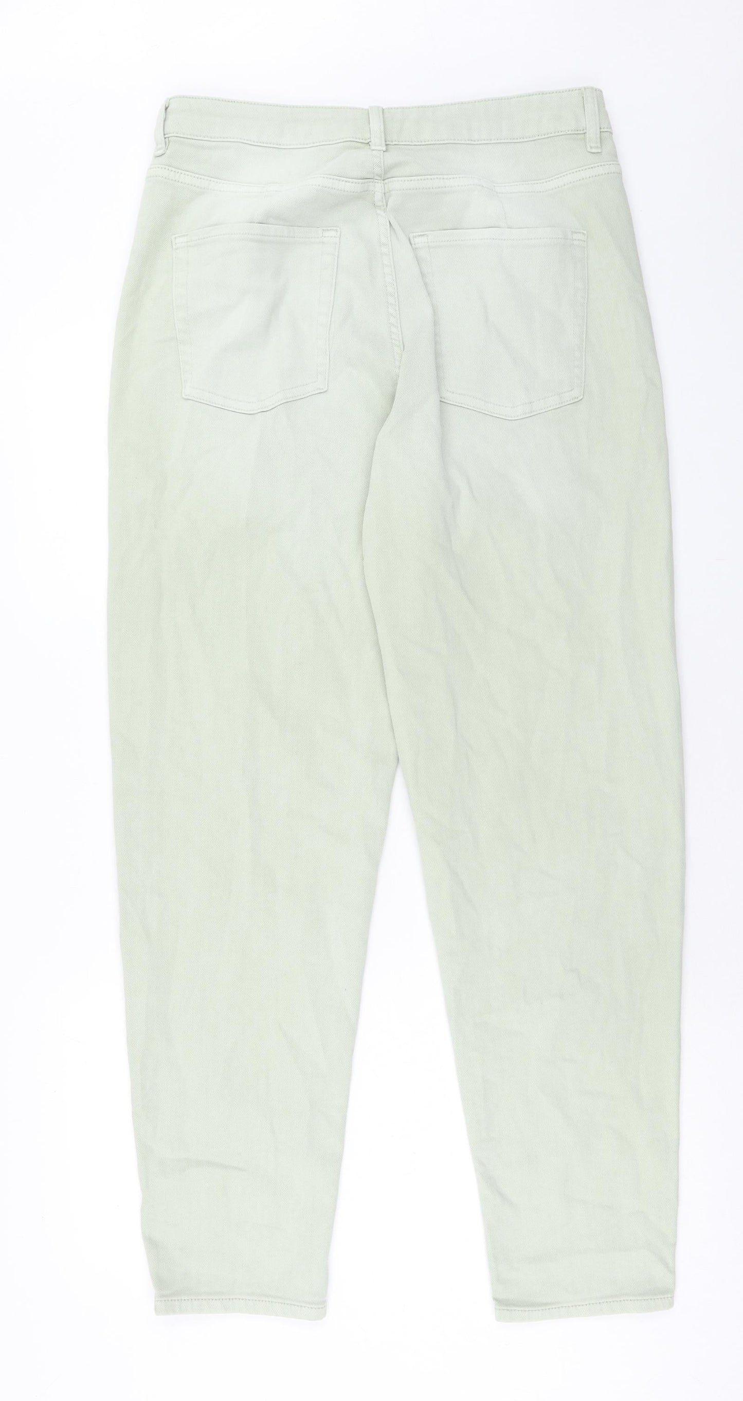 Marks and Spencer Womens Green Cotton Skinny Jeans Size 12 Regular Button