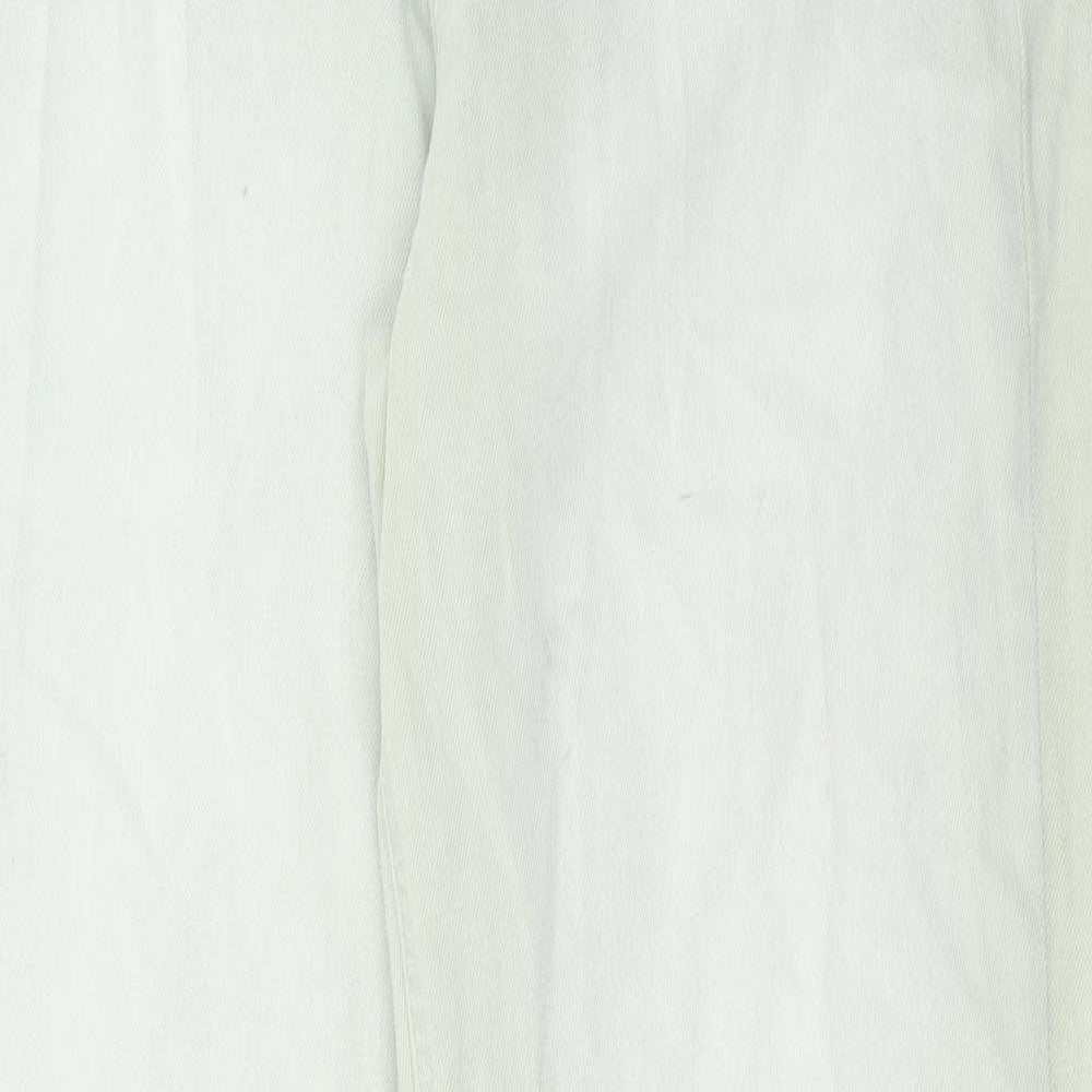 Marks and Spencer Womens Green Cotton Skinny Jeans Size 12 Regular Button