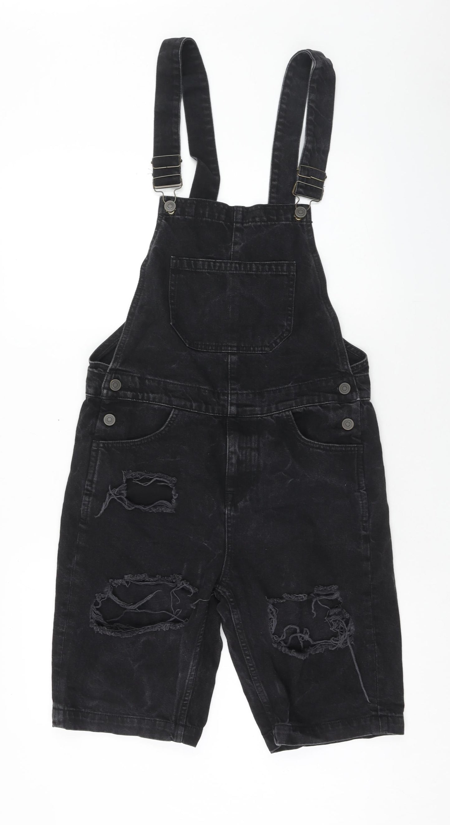 ASOS Womens Black Cotton Shorts One-Piece Size S Button