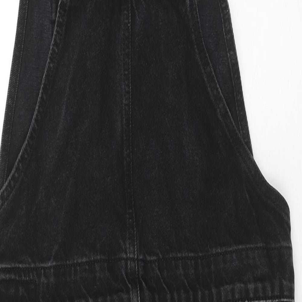ASOS Womens Black Cotton Shorts One-Piece Size S Button