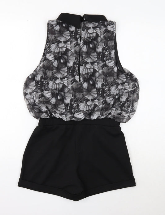 Mandi Womens Black Polyester Playsuit One-Piece Size 8 Button