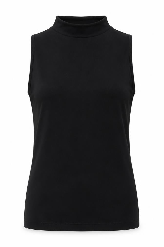 Dorothy Perkins Womens Black Polyester Basic Blouse Size 12 Mock Neck