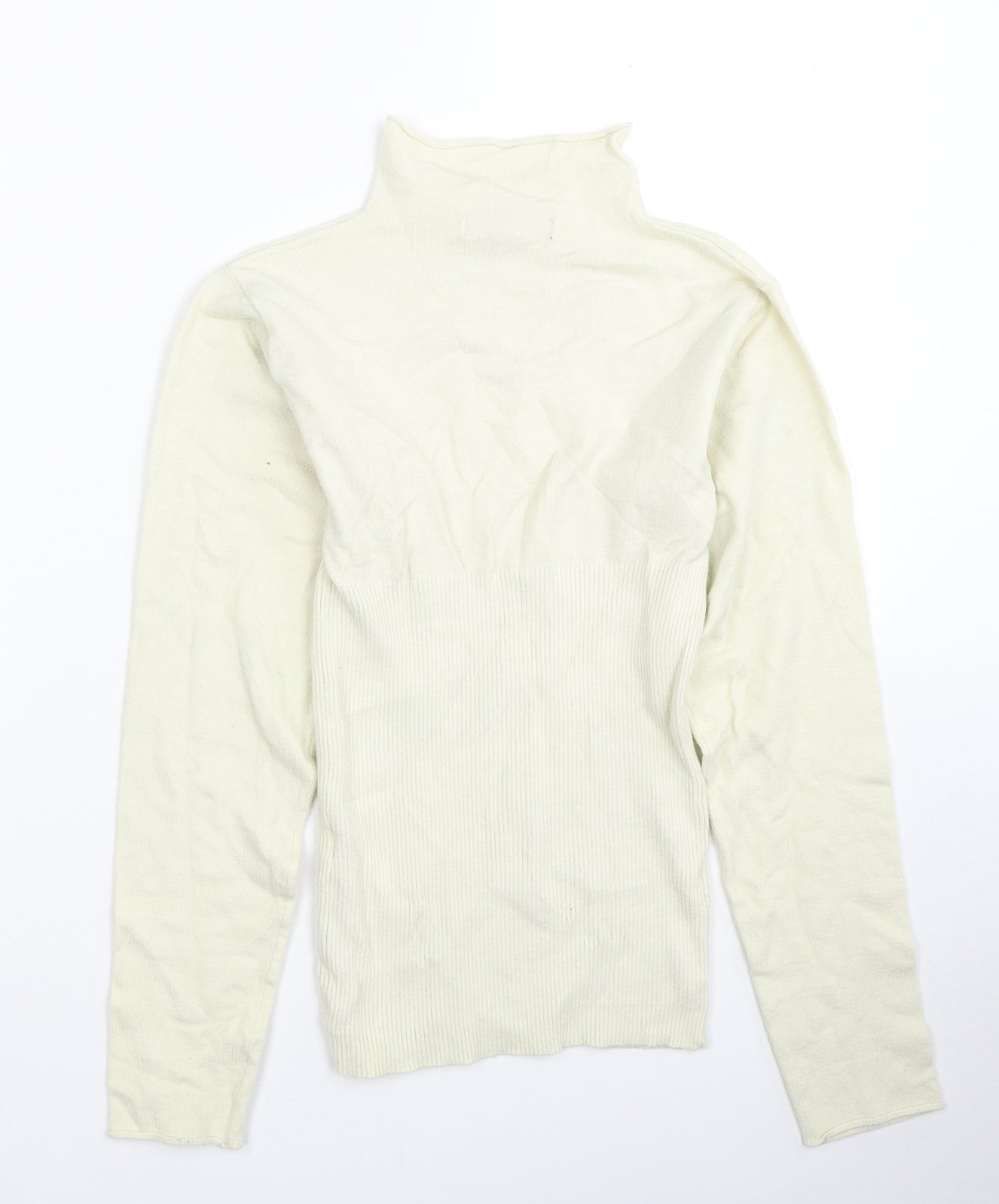 Missguided Womens Ivory High Neck Viscose Pullover Jumper Size 10 - Size 10-12