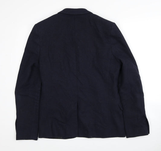 Topman Mens Blue Wool Jacket Blazer Size 38