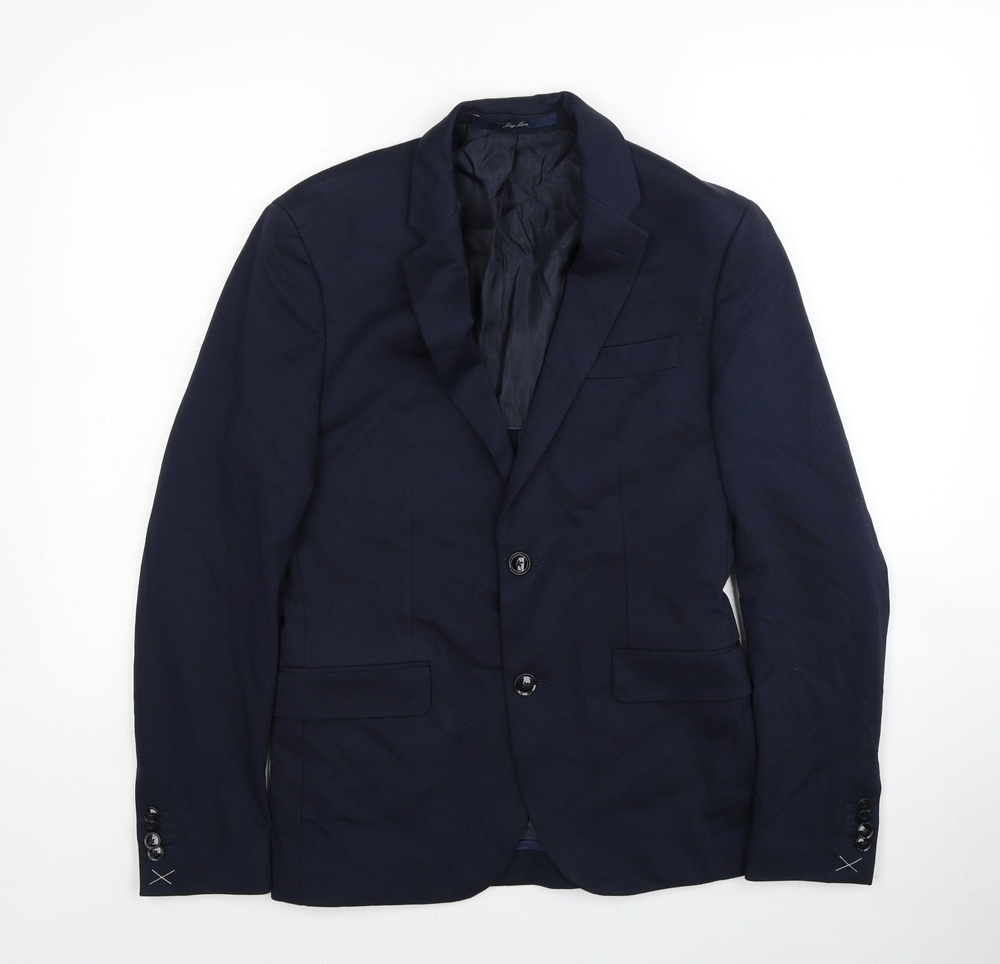 Mango Mens Blue Viscose Jacket Blazer Size 36