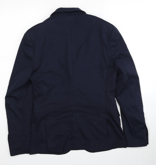 Mango Mens Blue Viscose Jacket Blazer Size 36