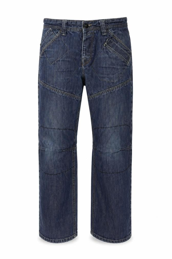 Prm Denim Mens Blue Cotton Straight Jeans Size 36 in Regular Zip