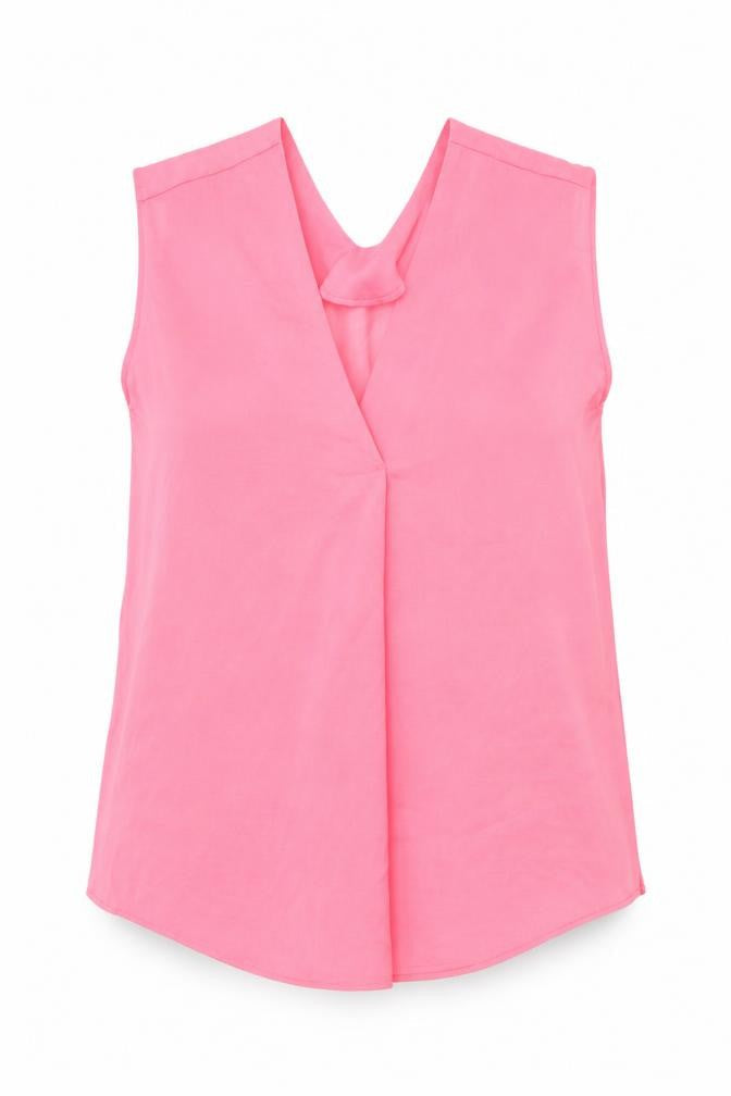 Marks and Spencer Womens Pink Polyester Basic Blouse Size 6 V-Neck