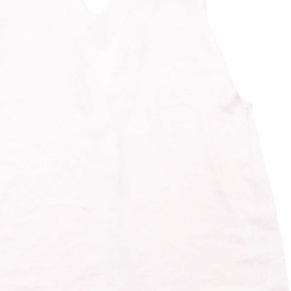 Marks and Spencer Womens Pink Polyester Basic Tank Size 20 V-Neck