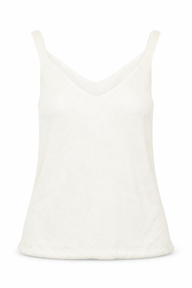 Marks and Spencer Womens Ivory Polyester Basic Tank Size 12 V-Neck