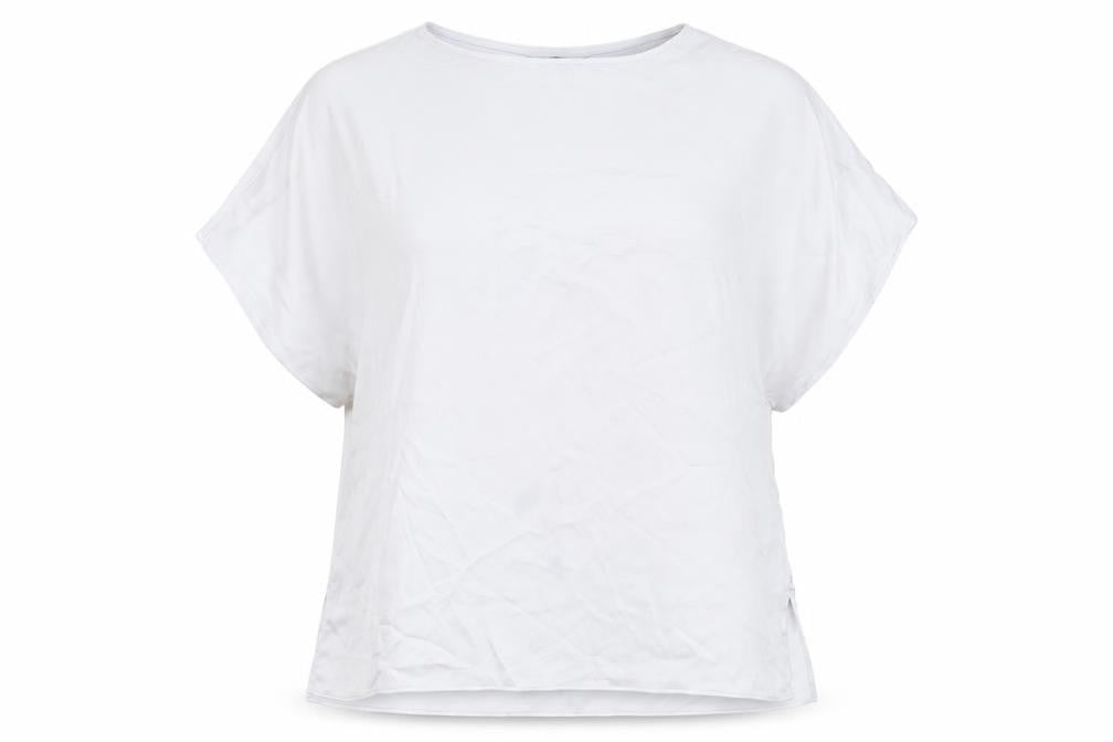 Marks and Spencer Womens Grey Viscose Basic Blouse Size 14 Round Neck
